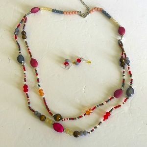 Multi Color 13” necklace and earrings